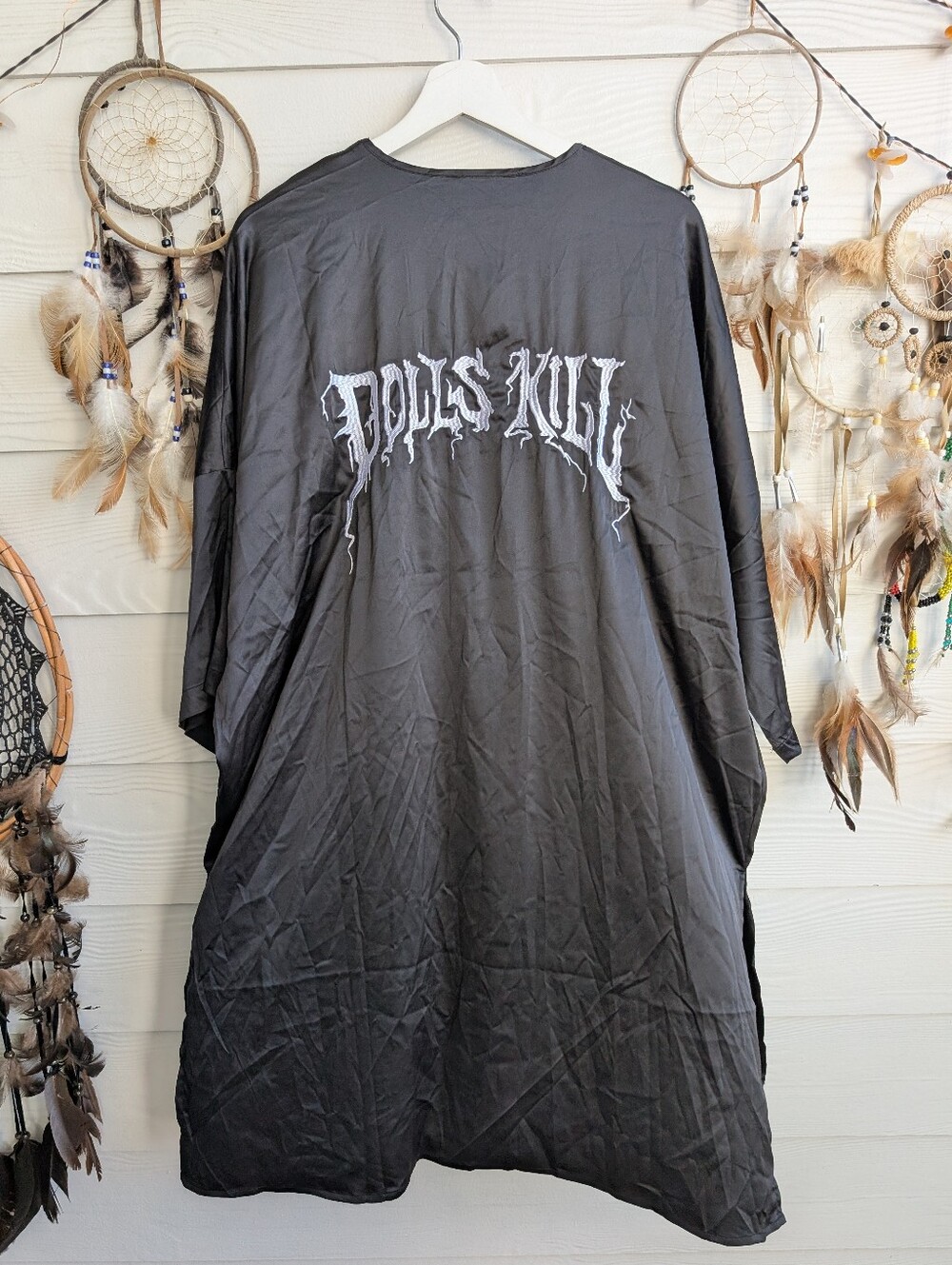 Dolls Kill Logo Embroidered Satin Robe